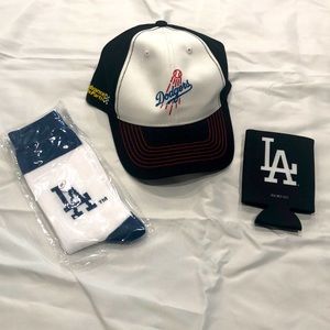 NWT LA Dodgers Advance Auto Parts Accessories—Hat Socks Koozie